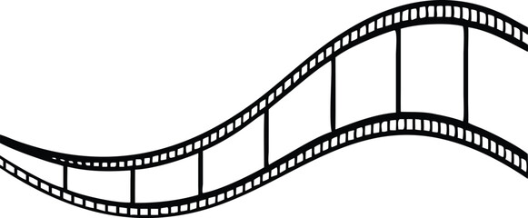 cinema film strip frames with different shape effect and empty space for your movie photograph and picture, vector icon illustration isolated on white background.