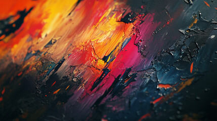 Vibrant abstract fabric with a bright, colorful paint texture and artistic textile pattern design
