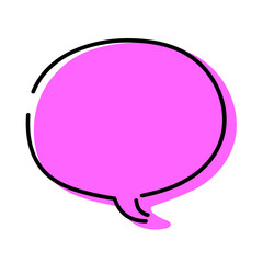 SNSやブログに使える、手書き風蛍光ピンクの吹き出しイラスト・ポップで可愛いコメント枠