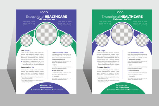 Exceptional Healthcare Flyer Design: A captivating flyer design tailored to highlight the importance of healthcare. Featuring design to elevate the impact