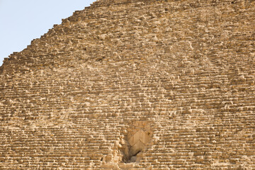 Weathered Stone Pit in the Pyramid of Khufu, Giza, Egypt