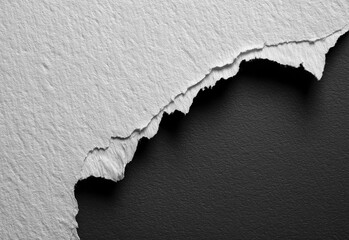Torn paper revealing a textured black surface.