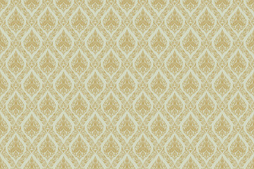 seamless traditional Thai art pattern in damask style motifs suitable for wallpaper, curtain, clothing, textile, tile, blanket and fabric design isolated illustration vector archive EPS file 