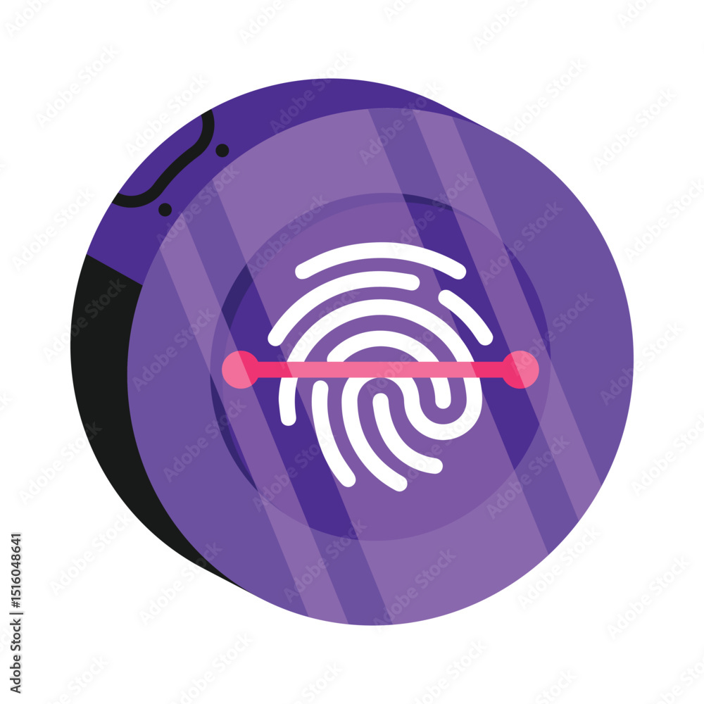 Poster fingerprint identity vector style icon. eps 10 file