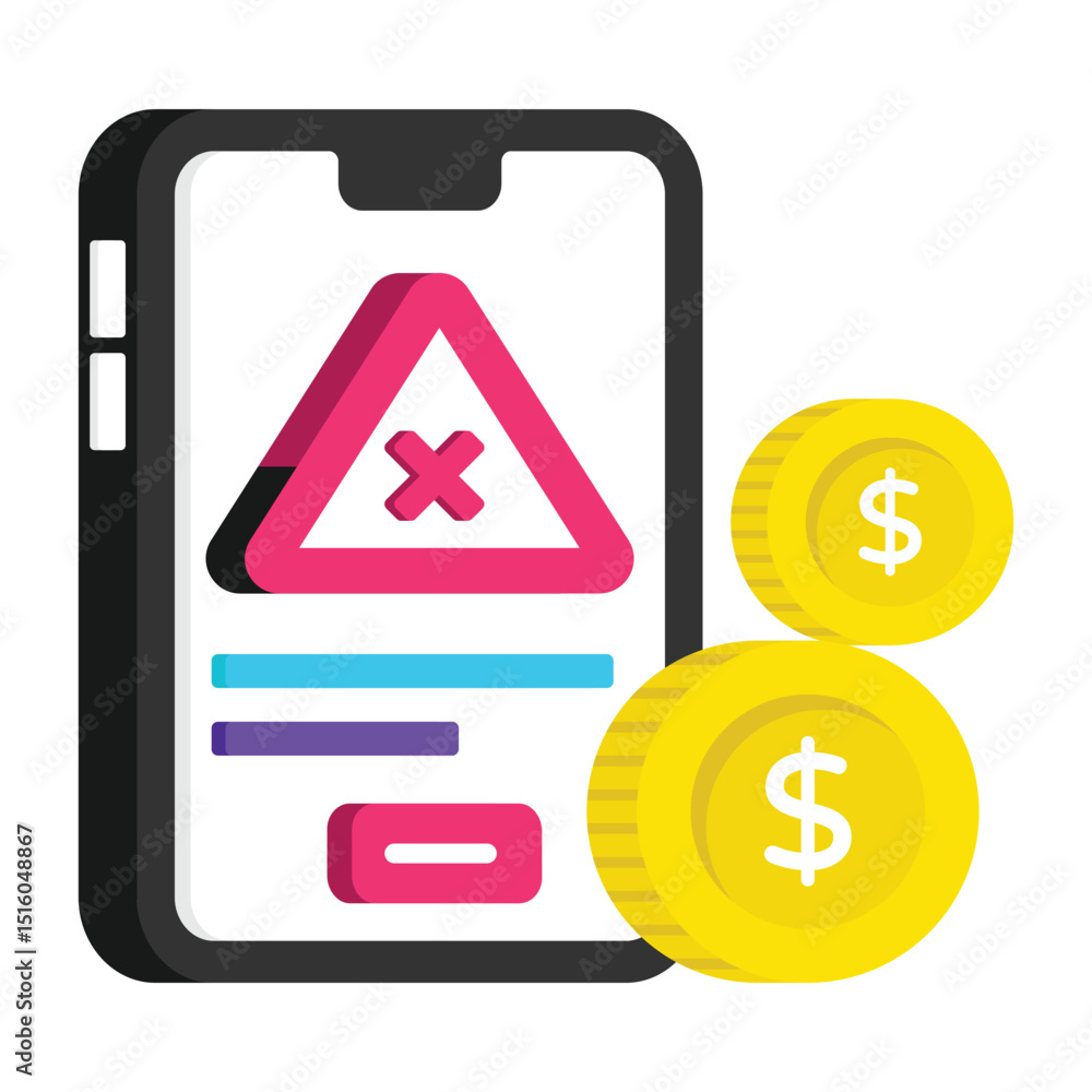 Poster transaction failed vector style icon. eps 10 file