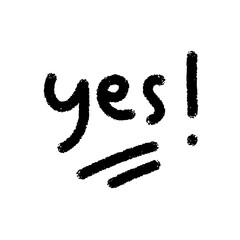 Yes positive handwritten words