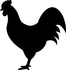 Detailed Rooster Silhouette Vector Illustration with Farm Animal Theme Ideal for Poultry Branding Agriculture Designs or Rustic Style Graphic Projects and Farmhouse Decor