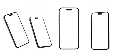 Smartphone Transparent PNG Image, Blank template for mockup	