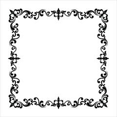 Ornament border vintage wedding floral
