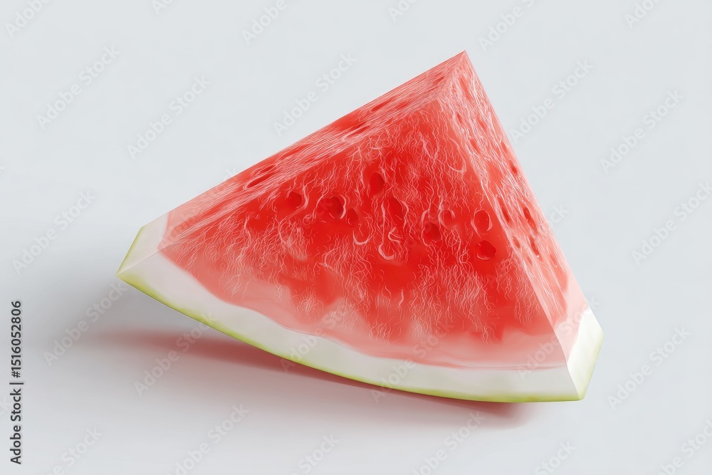 Poster a triangular slice of watermelon, showcasing its intricate texture.