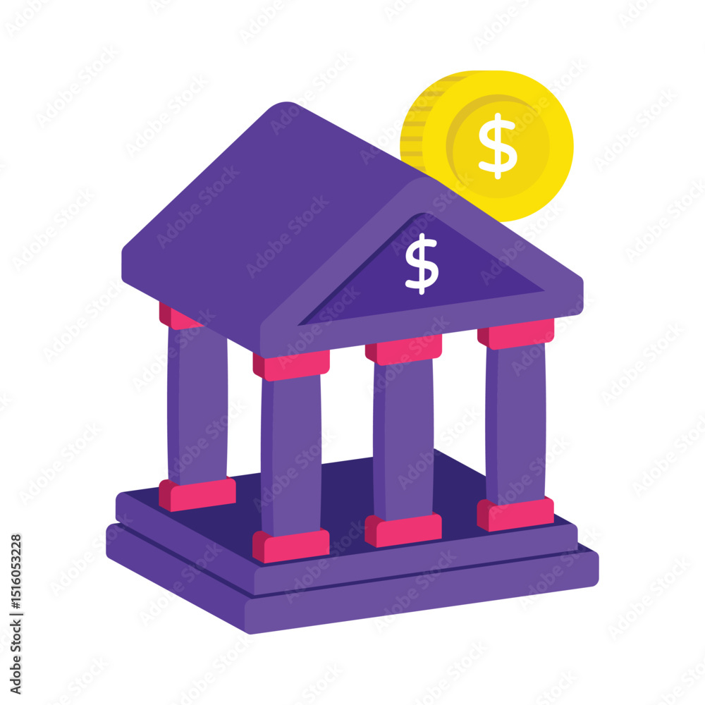 Poster banking vector style icon. eps 10 file