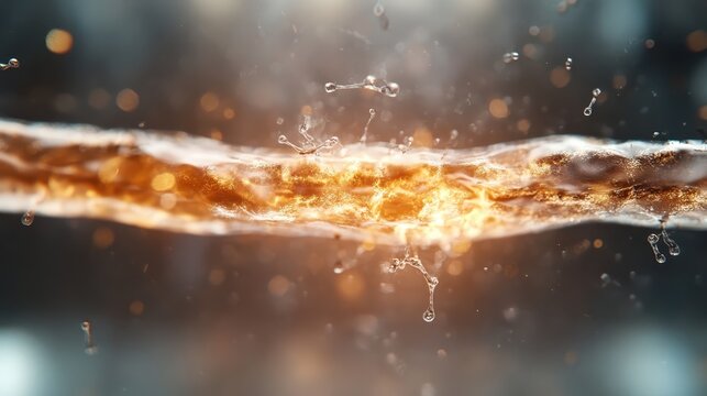An artistic representation of liquid bursting forth, capturing nature's beauty in motion while showcasing intricate details and dramatic highlights in a stunning format.
