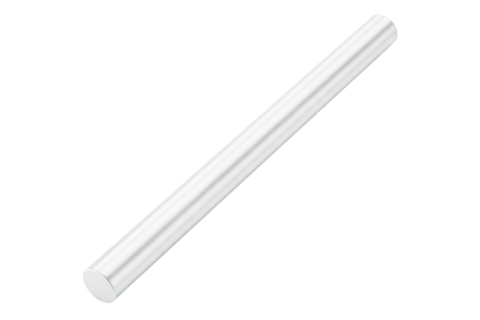 Polished metallic silver cylindrical rod isolated on a transparent background - Powered by Adobe