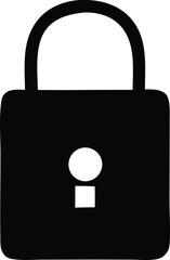 Simple black padlock icon illustration for security and privacy concepts