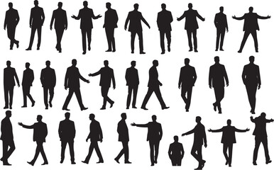 Collection of Businessmen Silhouettes in Various Poses