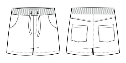 Boys elastic waist drawstring shorts