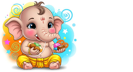 Adorable Ganpati Bappa Illustration &ndash; Decorative Art for Baby Room