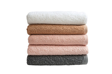 Isolated Stack of Colorful Terry Towels