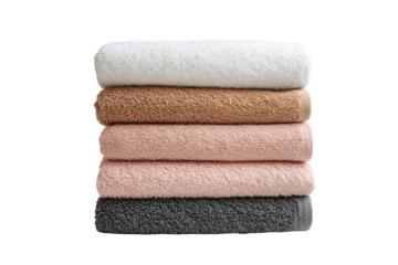 Isolated Stack of Colorful Terry Towels