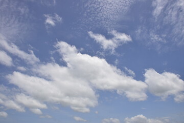 Peaceful sky with soft cloud layers	