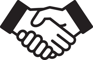 Obraz premium Black and white handshake symbolizing partnership and cooperation in business agreements