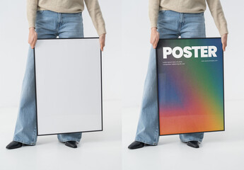 Mockup Of Woman With Customizable Print