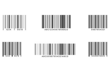 Barcode label templates set, Barcode icon, Product information combined with a digital visual data representation, customizable, vector, illustration