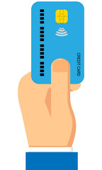 Hand holding a credit or debit card, making a payment or deal concept isolated on a transparent background
