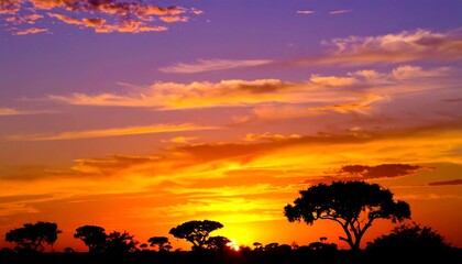 Fototapeta premium Abstract African Sunset Scenic View