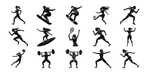 The Variety of Sports vector bundles with Silhouettes of Women.