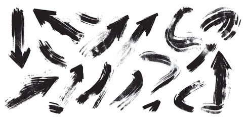 Colorful Hand-Drawn Crayon Arrow Set.