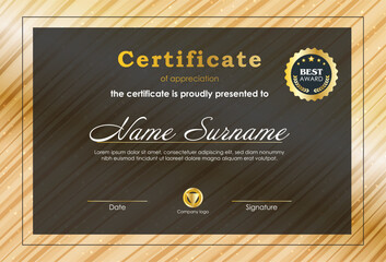 Certificate Of Achievement Award Template Design.