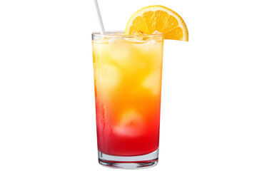 Isolated Orange and Red Drink with Ice