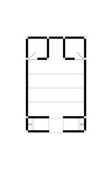 2 dimension floor plan design of smal mosque or muslim prayer room, line black isolated on white background. Set 2