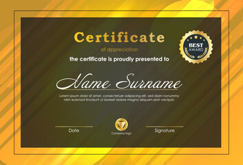 Certificate Of Achievement Award Template Design.