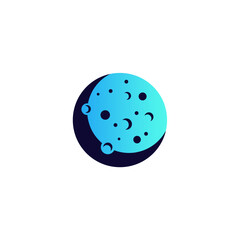 Futuristic Orbiting Planet Icon: Digital Cosmos Vector Symbol