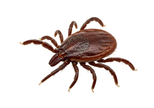 Detailed Closeup of a Lone Tick isolated on transparent baackground
