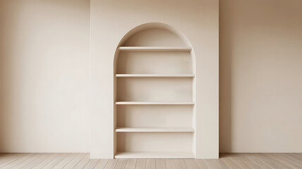 Minimalist light pink Arch Wall Shelves for a Clean, Monochrome Room Aesthetic background image