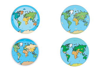 A vibrant set of colorful Easter eggs adorned with flowers is scattered across a global map illustration