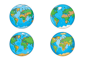 Colorful Easter eggs are arranged as a globe, illustrating the diverse continents of Earth