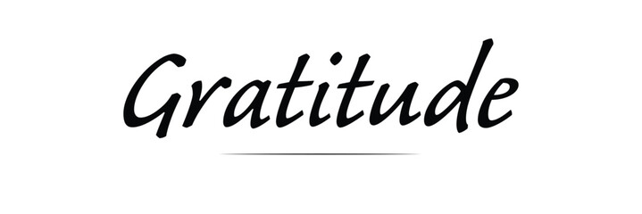 One continuous line drawing typography line art of gratitude word writing isolated on white background. Vector Illustration . EPS 10 . 