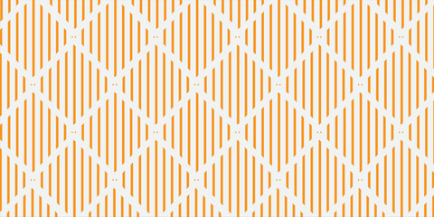 Orange white diagonal seamless pattern. Retro plaid fabric pattern. Vintage fashion design seamless vector.