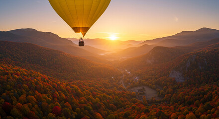 hot air balloon at sunrise, silhouette, adventure, sun, sport, clouds, nature, 