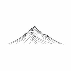 Minimalist Line Art Mountain Peak Continuous Line Drawing