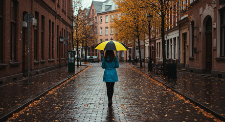 young woman walking in the city