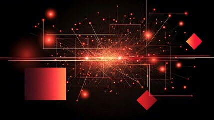 Abstract Red Network Digital Technology Background