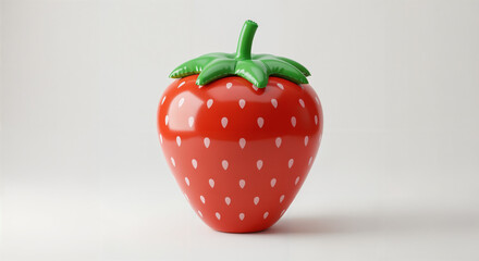 3d inflatable red strawberry on a white background