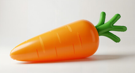 3d inflatable carrot toy on white background, generative ai