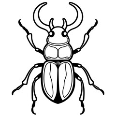 vector illustration of a rhinoceros beetle