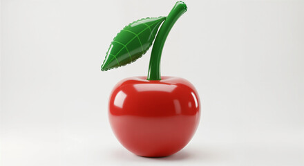 3d inflatable cherry toy on white background, generative ai